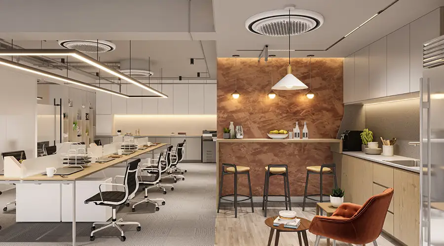 Hermosa oficina con cocina equipada